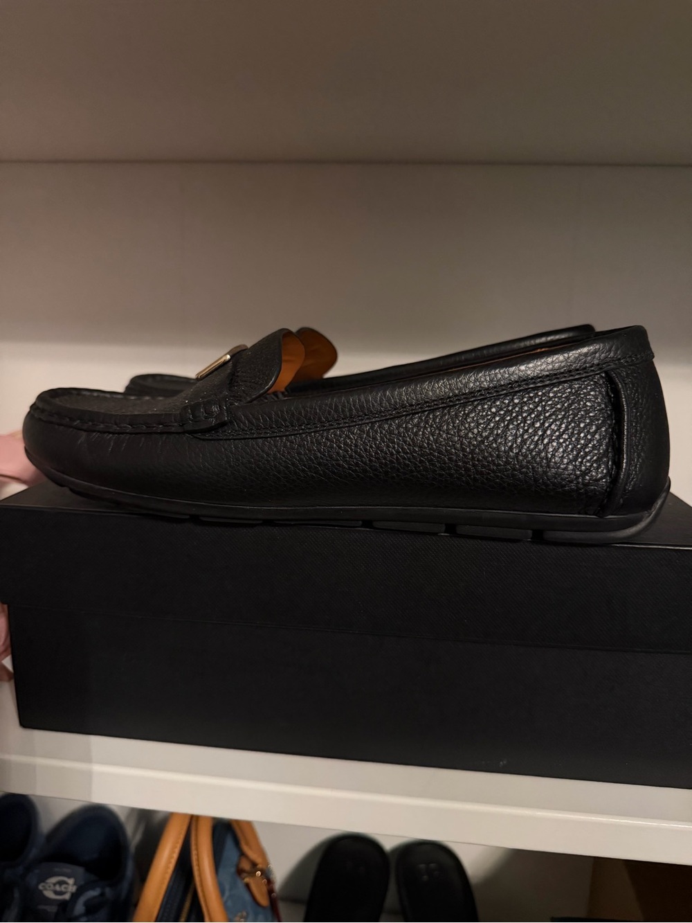 COACH Black Leather Mona Driver Loafers Women’s 9.5 🖤 Pre-Loved - Picture 4 of 9